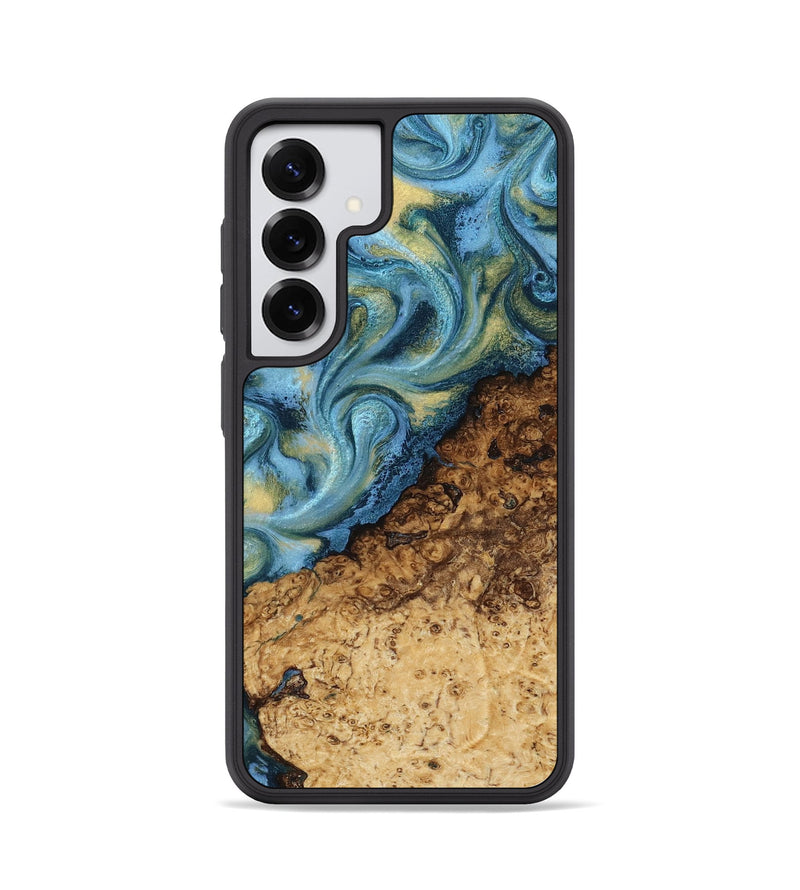 Galaxy S25 Wood Phone Case - Marlin (Teal & Gold, 817674)
