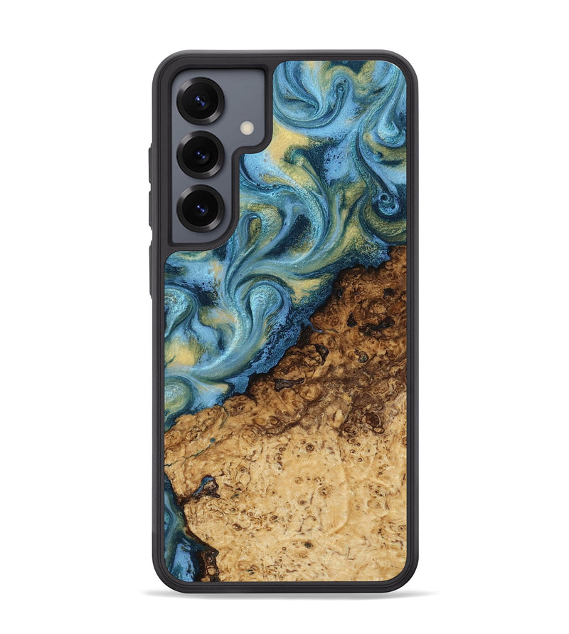 Galaxy S25 Plus Wood Phone Case - Marlin (Teal & Gold, 817674)