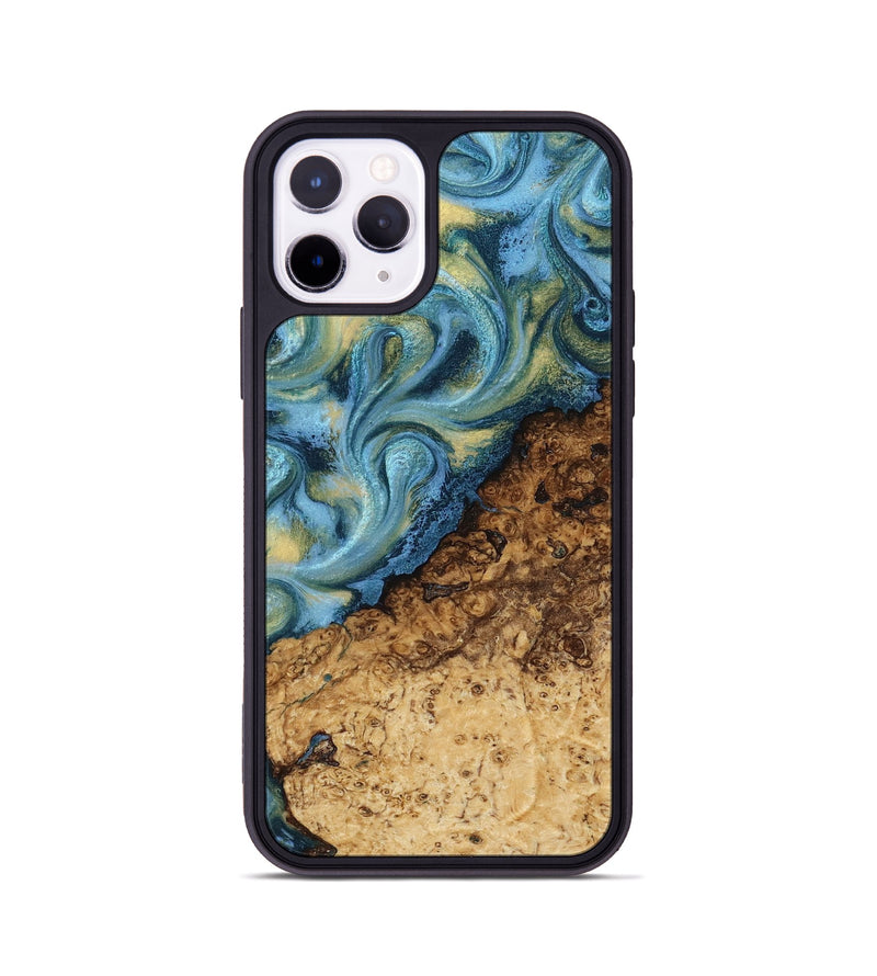 iPhone 11 Pro Wood Phone Case - Marlin (Teal & Gold, 817674)