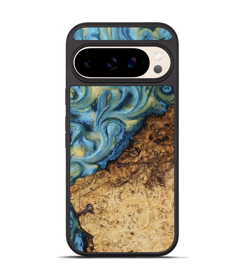 Pixel 10 Wood Phone Case - Marlin (Teal & Gold, 817674)