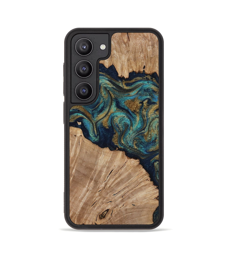 Galaxy S23 Wood Phone Case - Kayli (Teal & Gold, 817675)