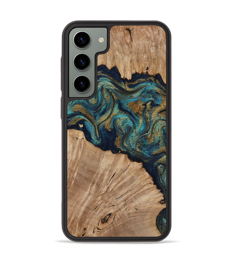 Galaxy S23 Plus Wood Phone Case - Kayli (Teal & Gold, 817675)