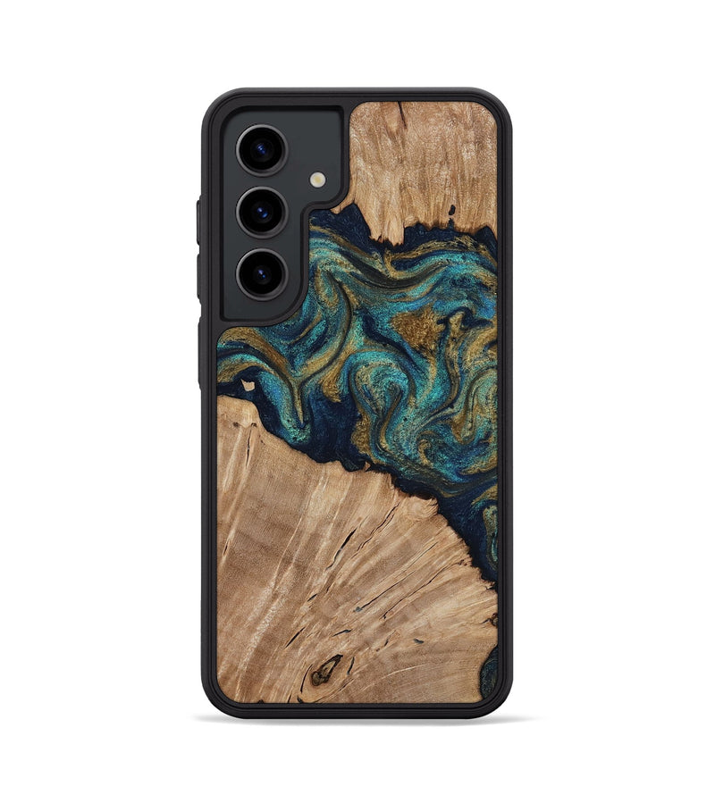 Galaxy S24 Wood Phone Case - Kayli (Teal & Gold, 817675)