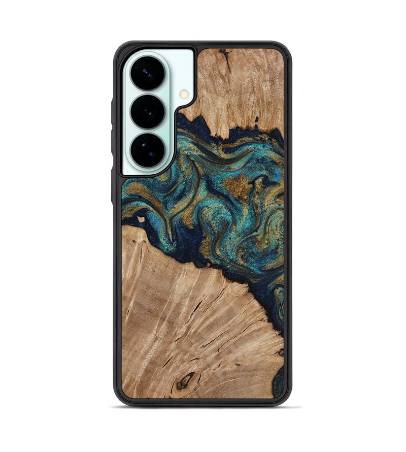 Galaxy S26 Plus Wood Phone Case - Kayli (Teal & Gold, 817675)