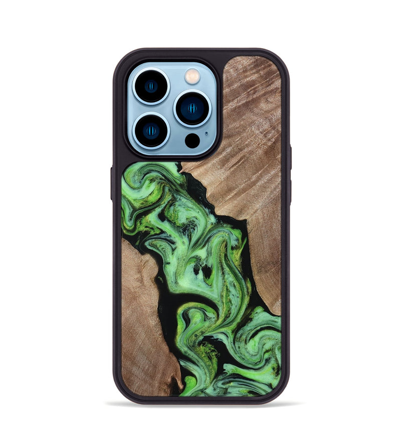 iPhone 14 Pro Wood Phone Case - Van (Neon, 817677)