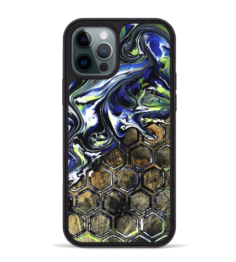 iPhone 12 Pro Max Wood Phone Case - Horace (Neon, 817678)
