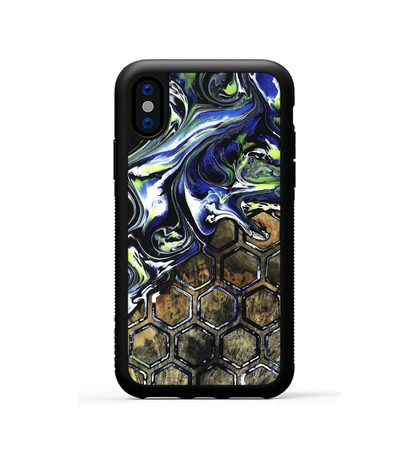 iPhone Xs Wood Phone Case - Horace (Neon, 817678)