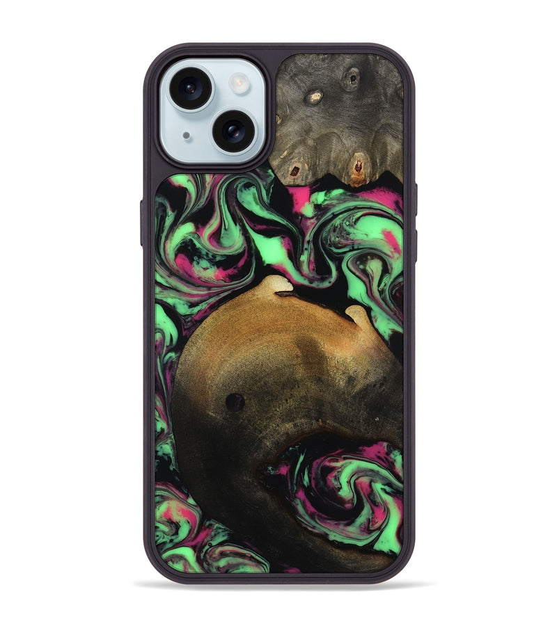 iPhone 15 Plus Wood Phone Case - Regina (Neon, 817679)