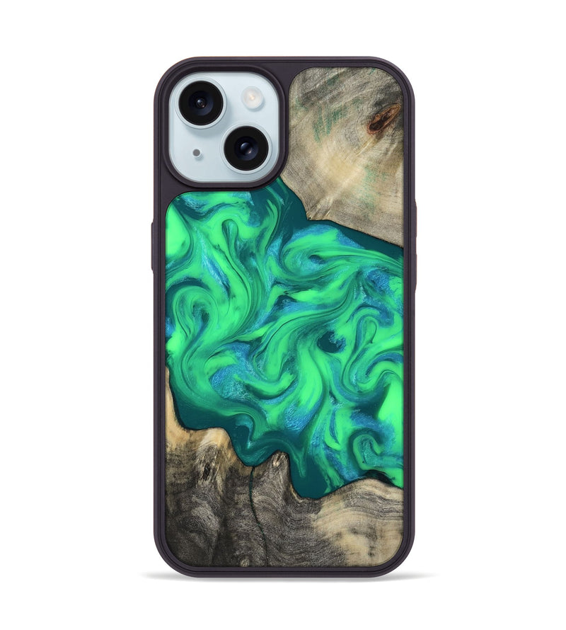 iPhone 15 Wood Phone Case - Carmela (Neon, 817680)