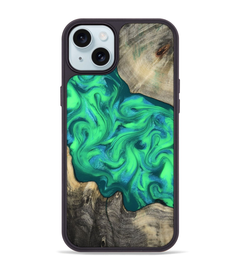 iPhone 15 Plus Wood Phone Case - Carmela (Neon, 817680)
