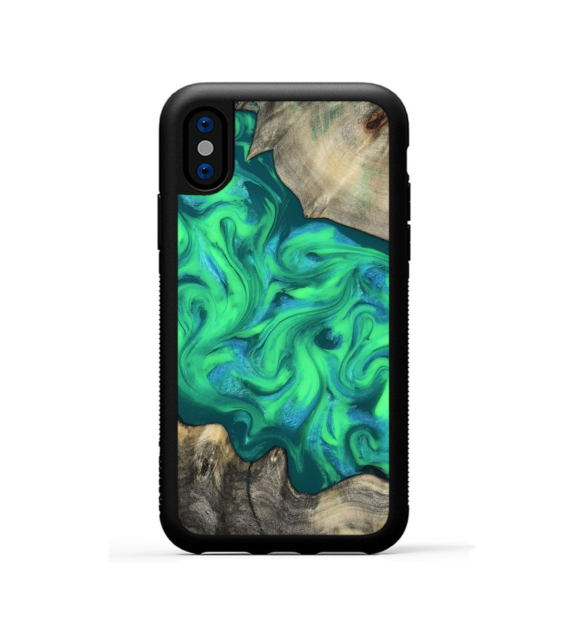 iPhone Xs Wood Phone Case - Carmela (Neon, 817680)