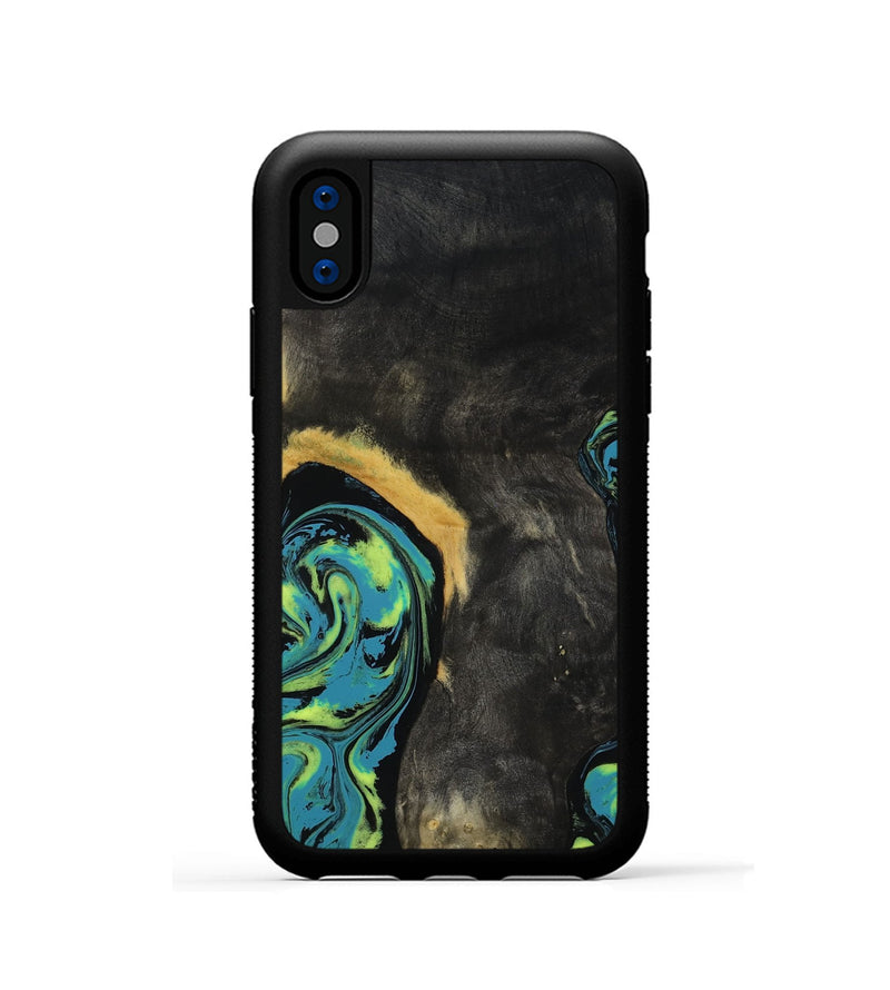 iPhone Xs Wood Phone Case - Pinkie (Neon, 817681)