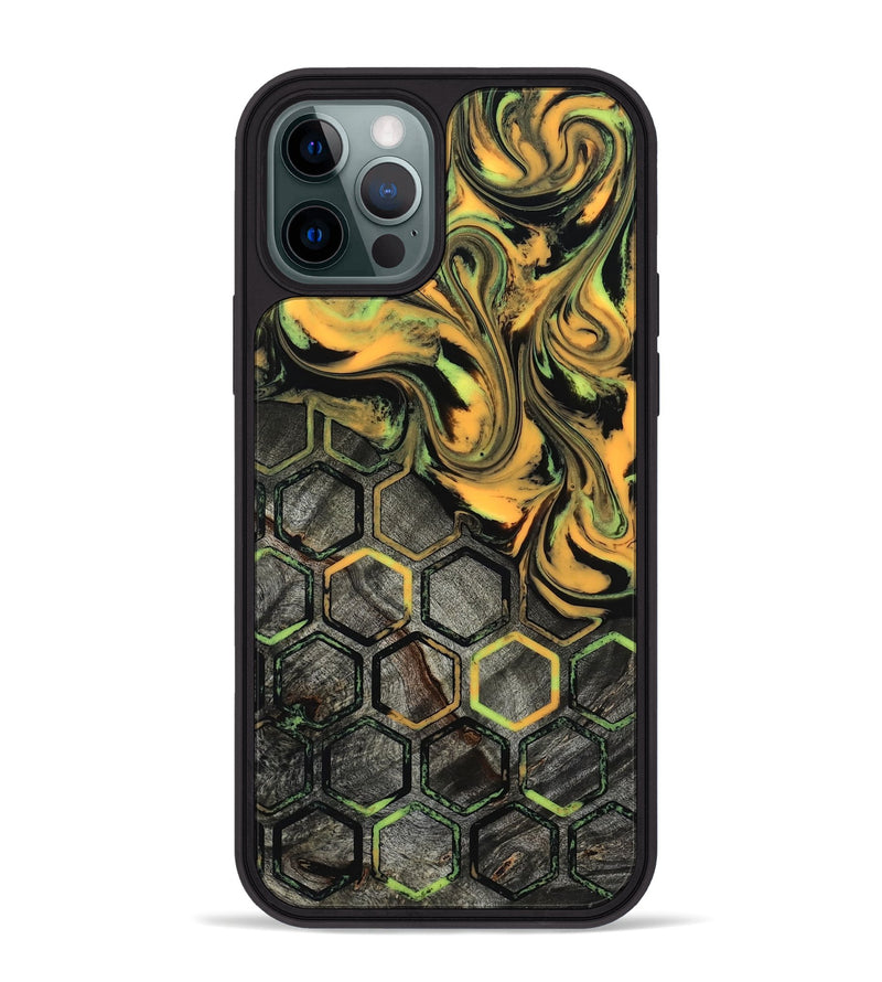 iPhone 12 Pro Max Wood Phone Case - Darion (Neon, 817682)