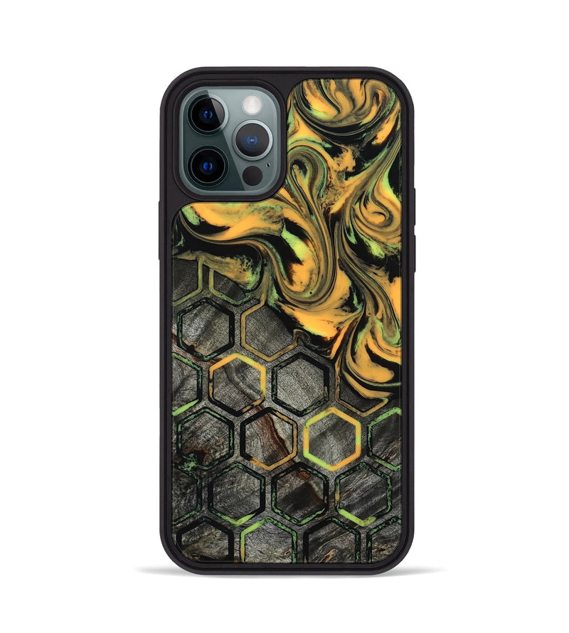 iPhone 12 Pro Wood Phone Case - Darion (Neon, 817682)