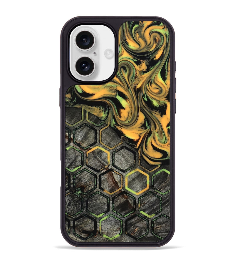 iPhone 16 Plus Wood Phone Case - Darion (Neon, 817682)