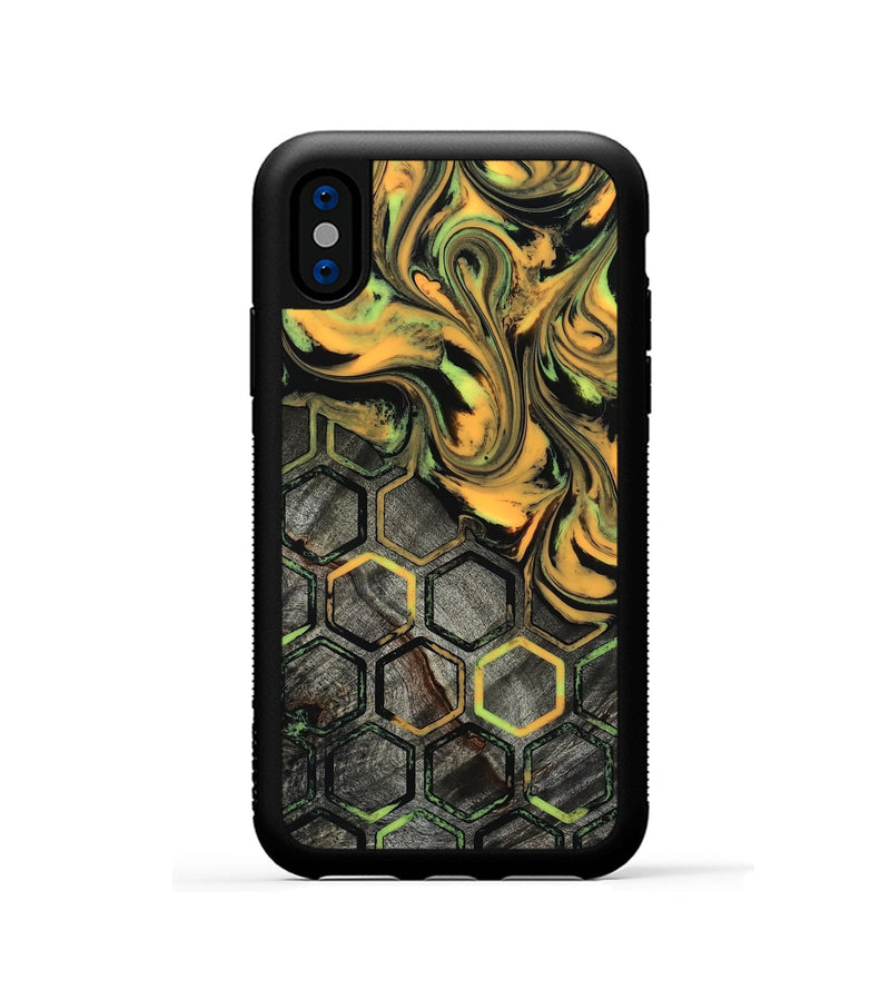 iPhone Xs Wood Phone Case - Darion (Neon, 817682)