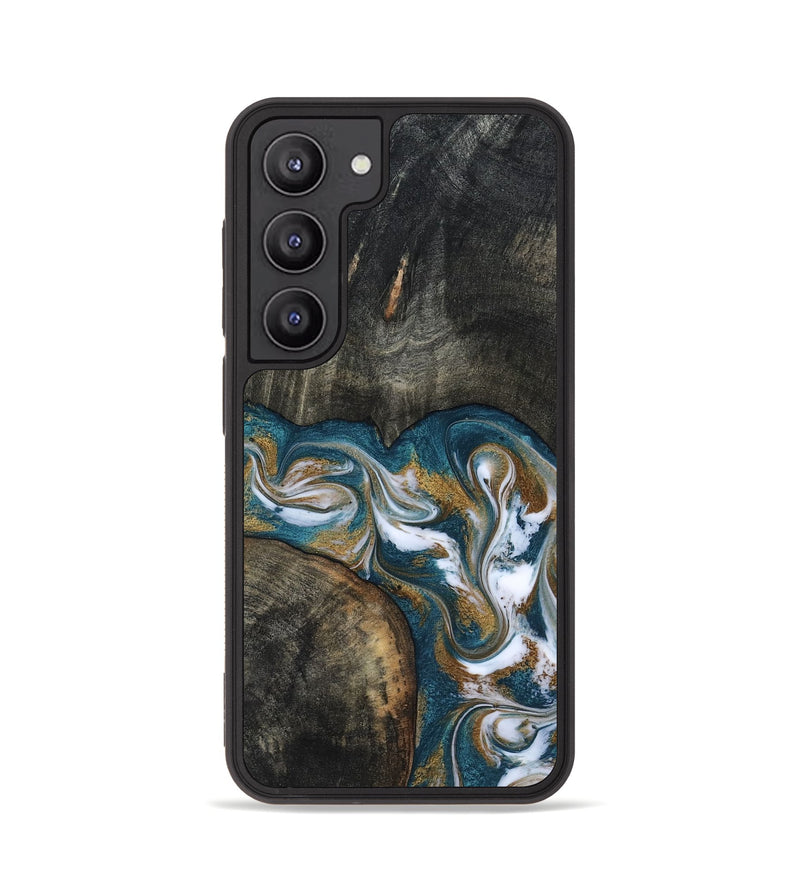 Galaxy S23 Wood Phone Case - Roslyn (Teal & Gold, 817684)