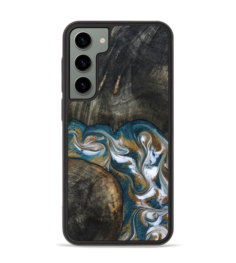 Galaxy S23 Plus Wood Phone Case - Roslyn (Teal & Gold, 817684)