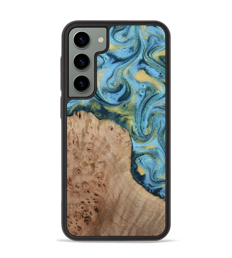 Galaxy S23 Plus Wood Phone Case - Kianna (Teal & Gold, 817685)