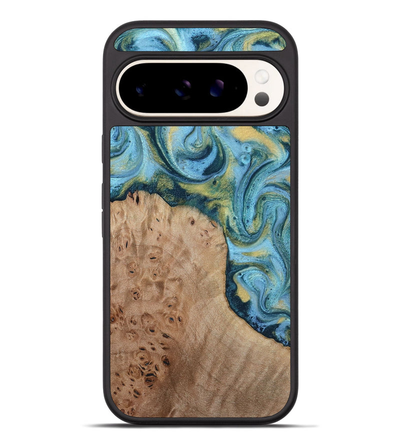 Pixel 9 Pro XL Wood Phone Case - Kianna (Teal & Gold, 817685)