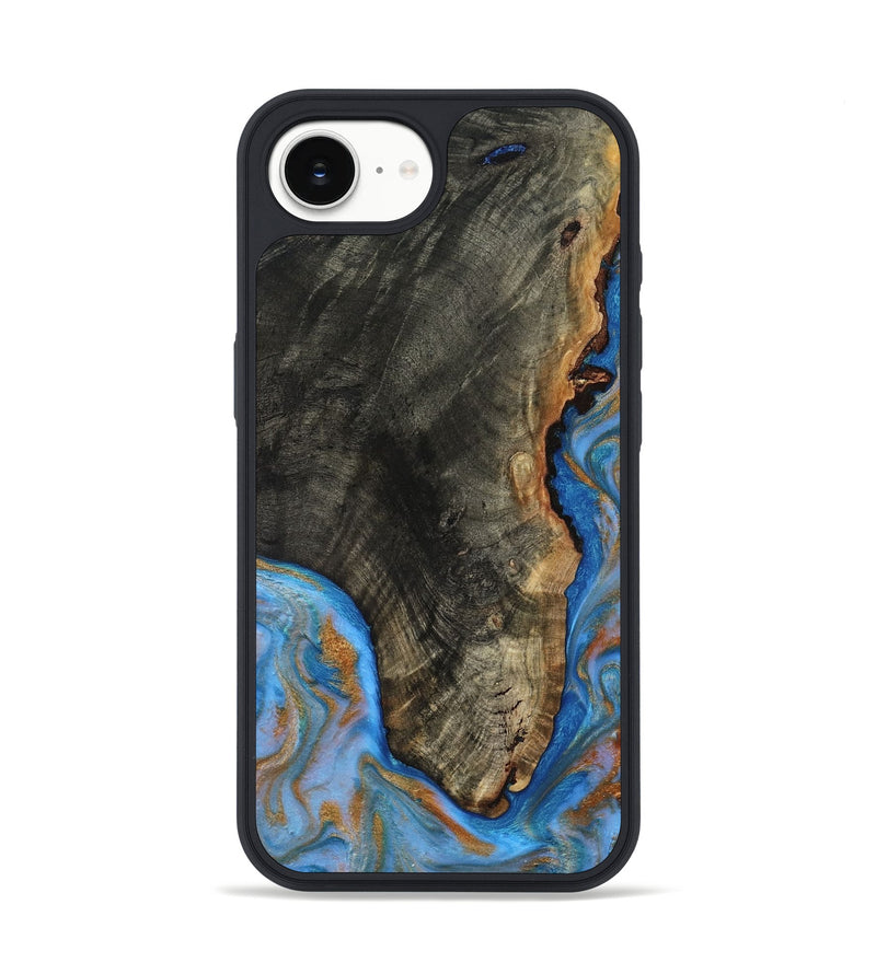 iPhone 17e Wood Phone Case - Aidyn (Teal & Gold, 817686)