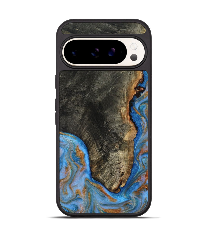 Pixel 9 Wood Phone Case - Aidyn (Teal & Gold, 817686)