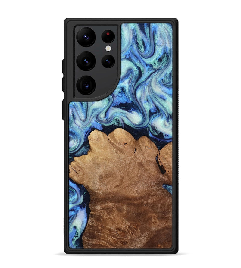 Galaxy S22 Ultra Wood Phone Case - Darrick (Blue, 817687)