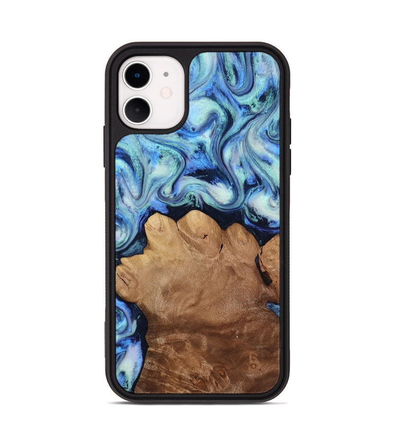 iPhone 11 Wood Phone Case - Darrick (Blue, 817687)