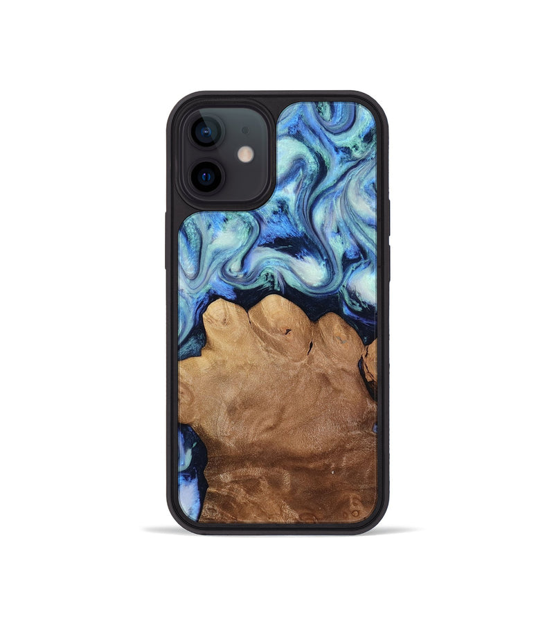 iPhone 12 mini Wood Phone Case - Darrick (Blue, 817687)