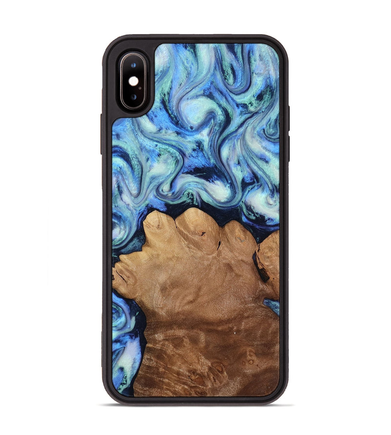 iPhone Xs Max Wood Phone Case - Darrick (Blue, 817687)