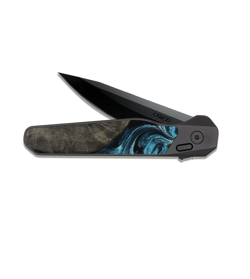 EDC Dark Slate Wood Pocket Knife - Grady (Blue, 817688)