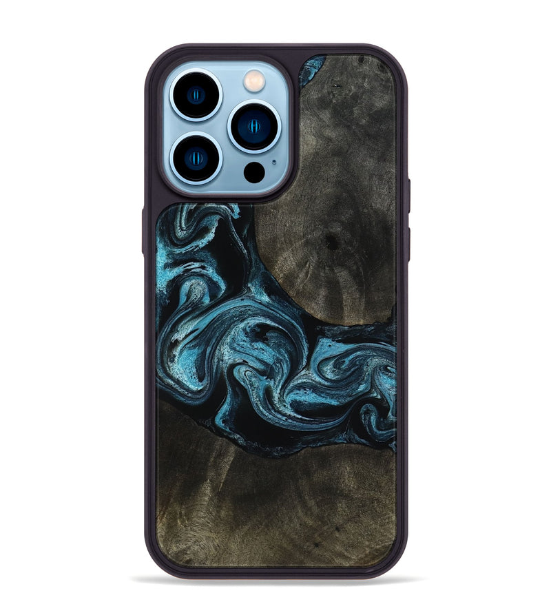 iPhone 14 Pro Max Wood Phone Case - Grady (Blue, 817688)