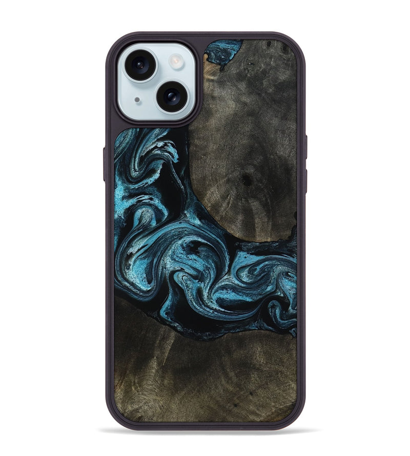 iPhone 15 Plus Wood Phone Case - Grady (Blue, 817688)