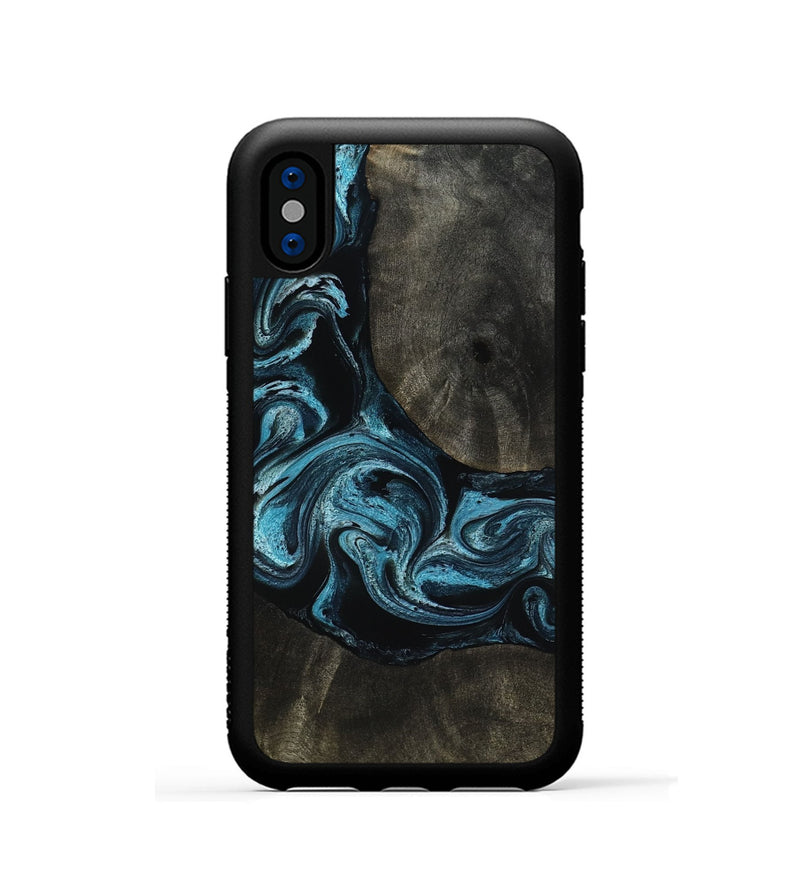 iPhone Xs Wood Phone Case - Grady (Blue, 817688)