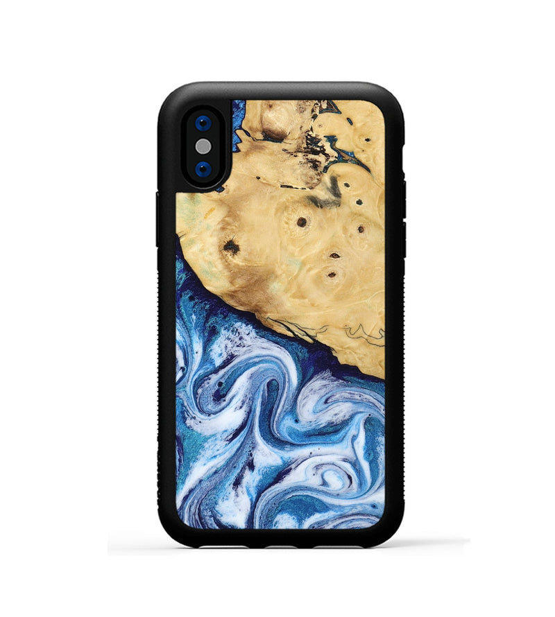 iPhone Xs Wood Phone Case - Admiral (Blue, 817689)