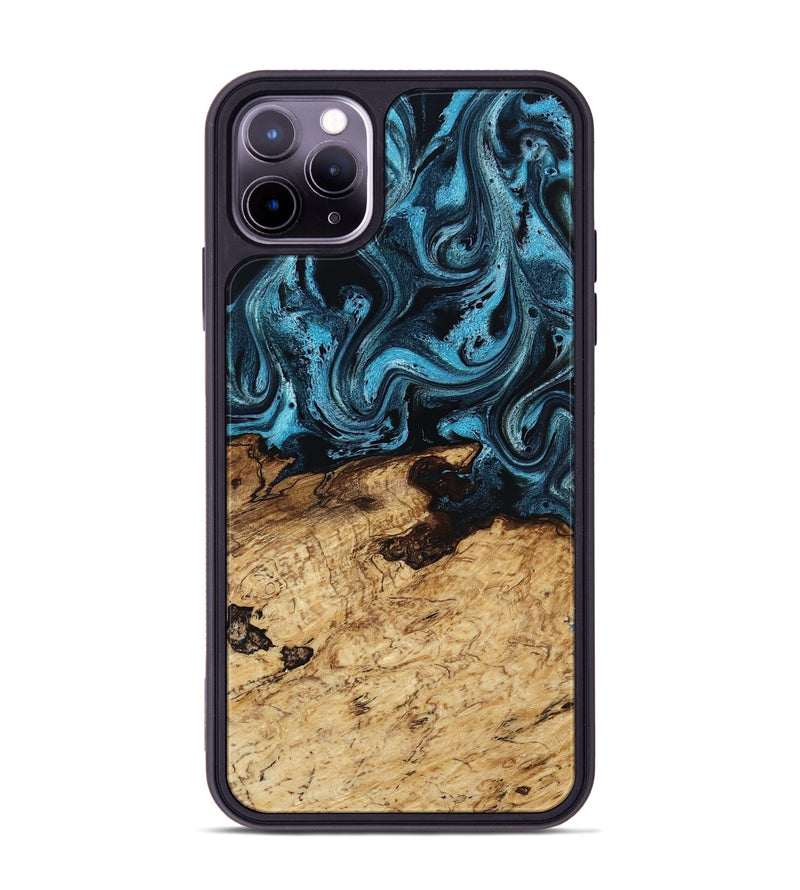 iPhone 11 Pro Max Wood Phone Case - Maximus (Blue, 817691)