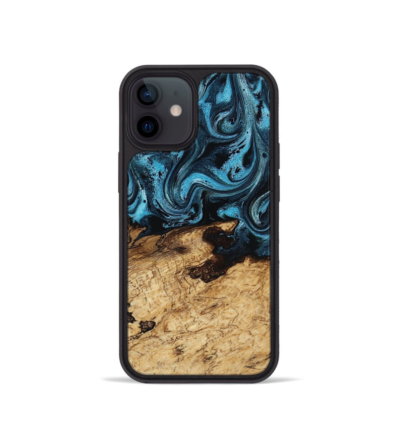 iPhone 12 mini Wood Phone Case - Maximus (Blue, 817691)