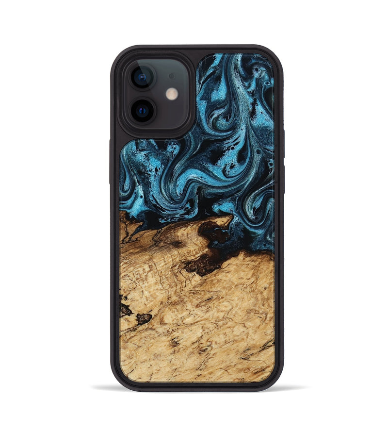 iPhone 12 Wood Phone Case - Maximus (Blue, 817691)