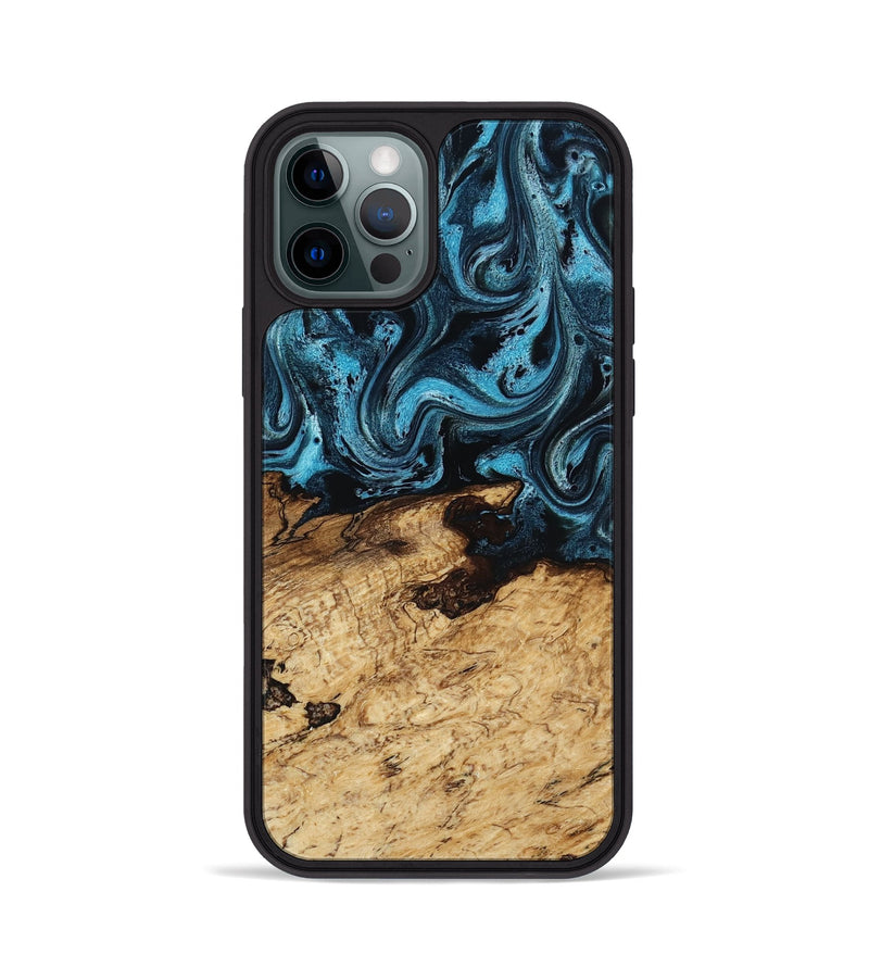 iPhone 12 Pro Wood Phone Case - Maximus (Blue, 817691)