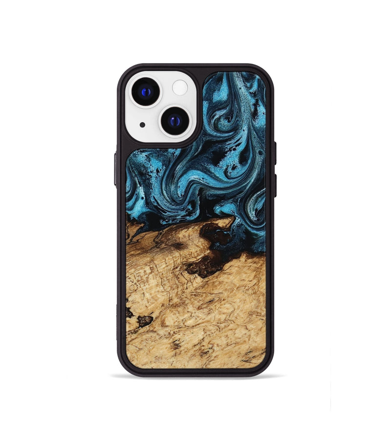 iPhone 13 mini Wood Phone Case - Maximus (Blue, 817691)