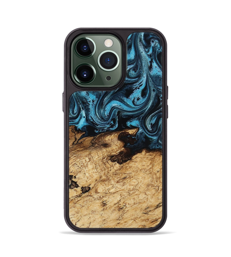 iPhone 13 Pro Wood Phone Case - Maximus (Blue, 817691)
