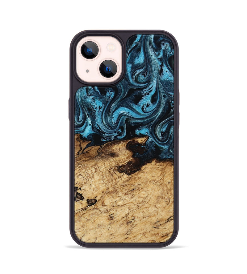 iPhone 14 Wood Phone Case - Maximus (Blue, 817691)