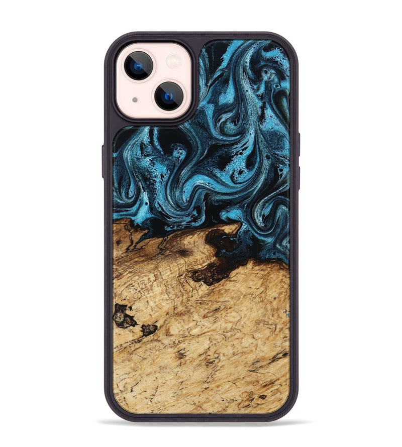 iPhone 14 Plus Wood Phone Case - Maximus (Blue, 817691)