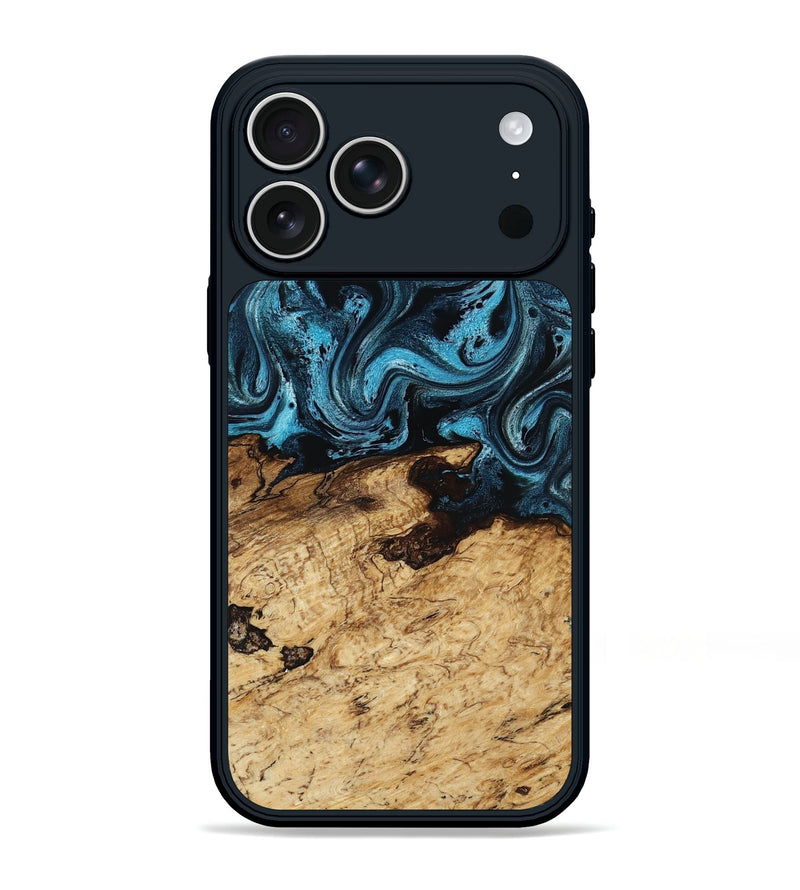 iPhone 17 Pro Max Wood Phone Case - Maximus (Blue, 817691)