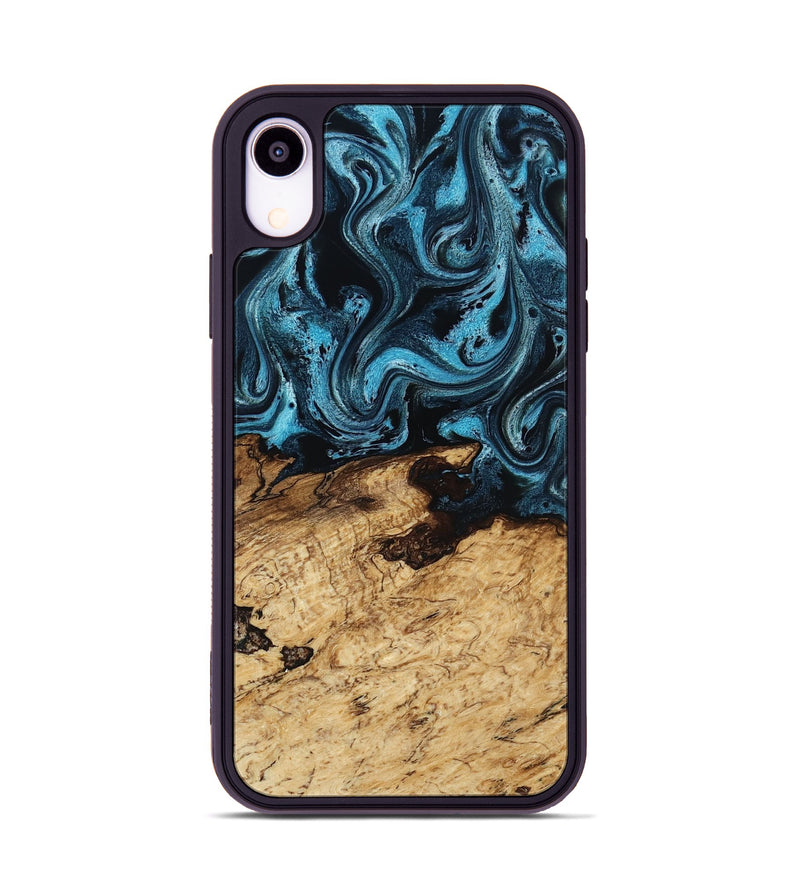 iPhone Xr Wood Phone Case - Maximus (Blue, 817691)