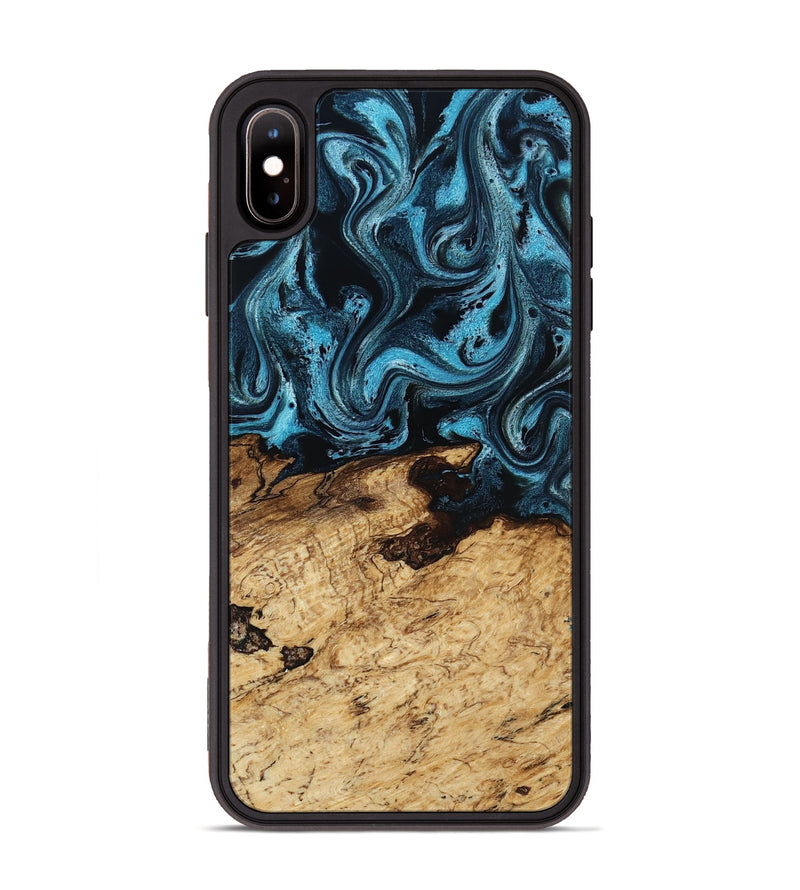 iPhone Xs Max Wood Phone Case - Maximus (Blue, 817691)