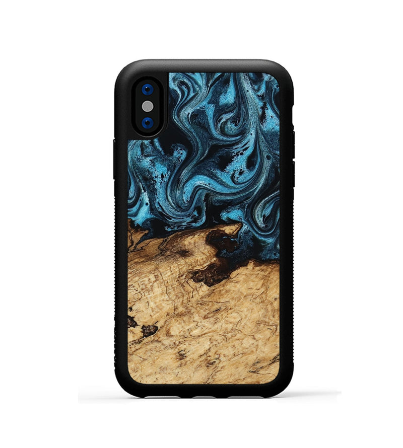 iPhone Xs Wood Phone Case - Maximus (Blue, 817691)