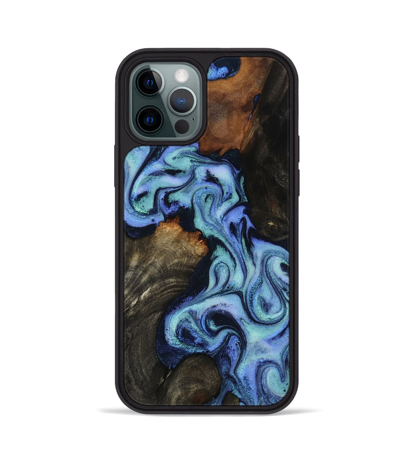 iPhone 12 Pro Wood Phone Case - Kylee (Blue, 817693)