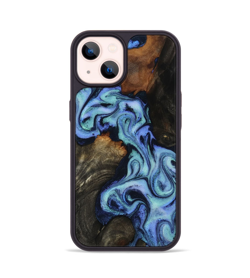 iPhone 14 Wood Phone Case - Kylee (Blue, 817693)