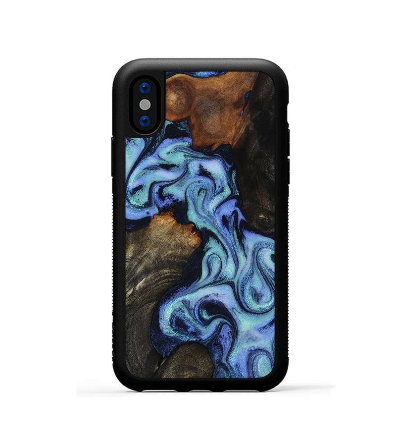 iPhone Xs Wood Phone Case - Kylee (Blue, 817693)